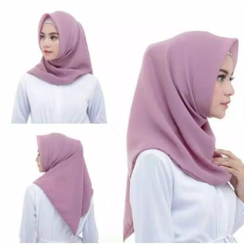 Hijab segi empat paris premium polos by : catlyn carla-Taro