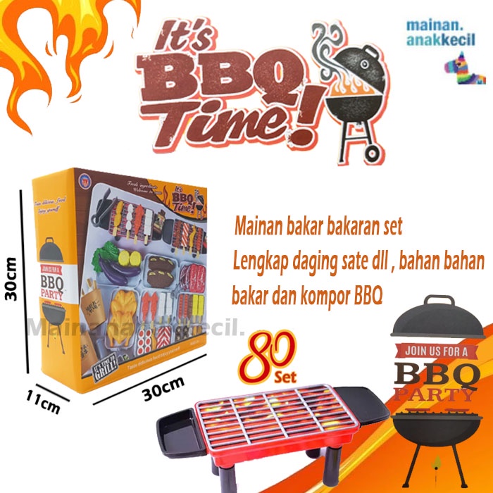 Mainan anak masak masak BBQ TIME ISI 80 SET