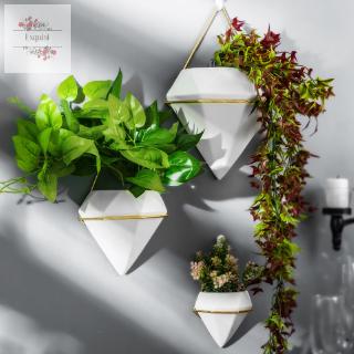 Pot Bunga Gantung Bahan Keramik Dengan Stand Holder Kotak Pot Bunga Gantung Bahan Keramik Dengan Stand Holder Kotak