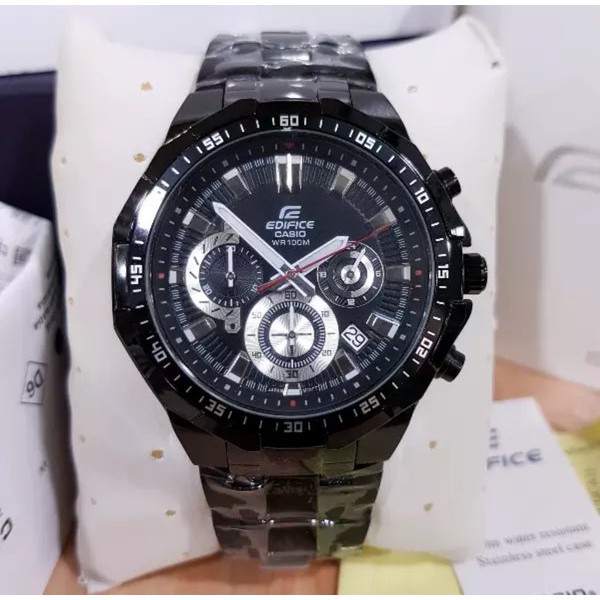 Casio Edifice Original Japan EFR 554D  - 1A2VUDF Chain Stainless Black Dial White