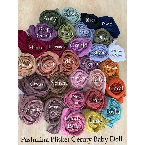 Pashmina Plisket Ceruty Baby Doll /Pleated Scraft