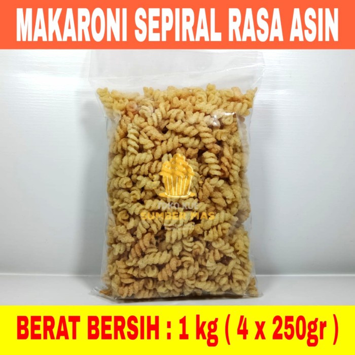 

10cscss Makaroni / Makroni / Macaroni Spiral / Asin / Kiloan 1 Kg - Asin, 1 Kg Dscscv