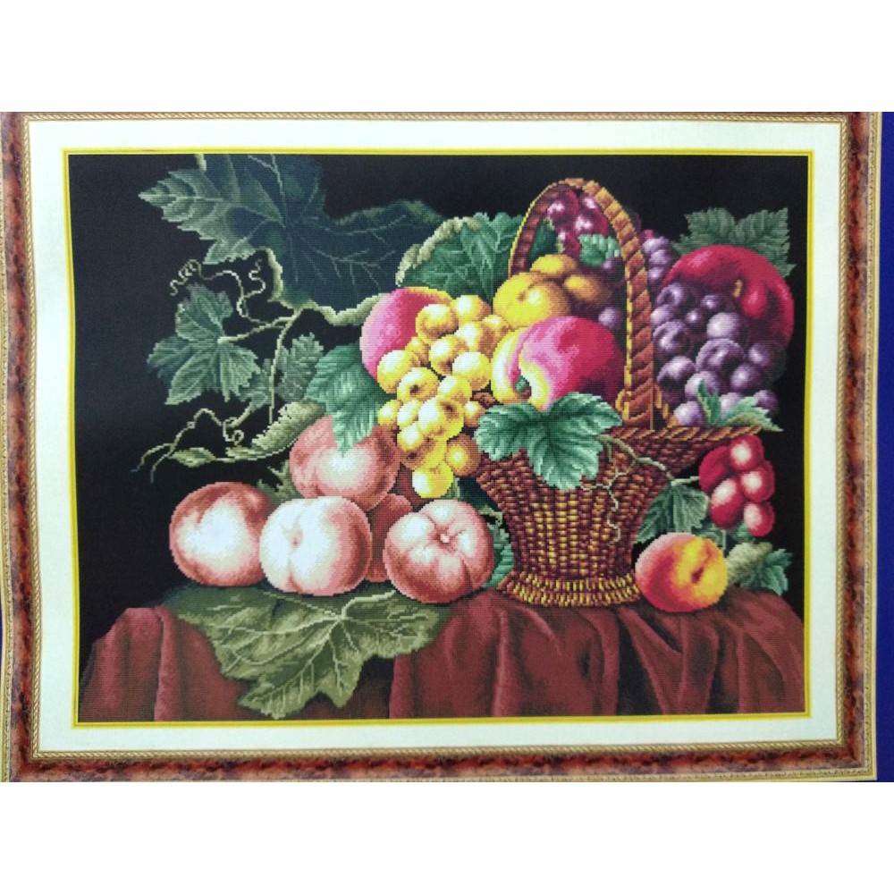 Paket Sulam Kristik Strimin DOME 90909 Keranjang Buah Fruit Basket Anggur Grape Peach