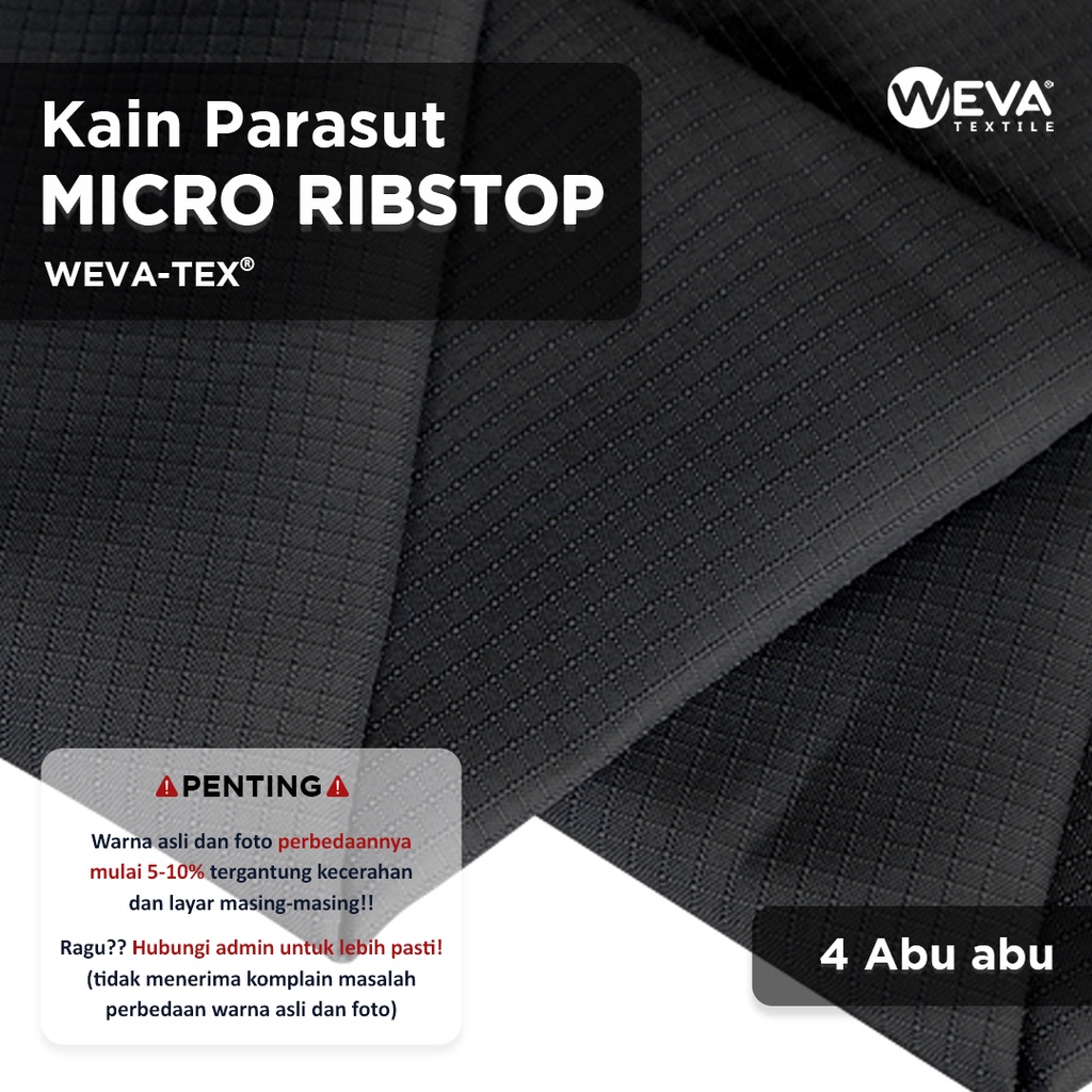 Bahan Kain Micro Ribstop Kain Jaket Parasut Waterproof Abu Abu