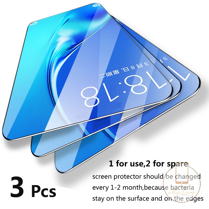 1-3pcs 9D Full Cover Tempered Glass Untuk Realme C35 C33 C30 5c21y C25Y 8i C31 8 10 9 5s 5i 6i C3 9i 9pro 8pro GT Narzo 50 50A Perlindungan Layar