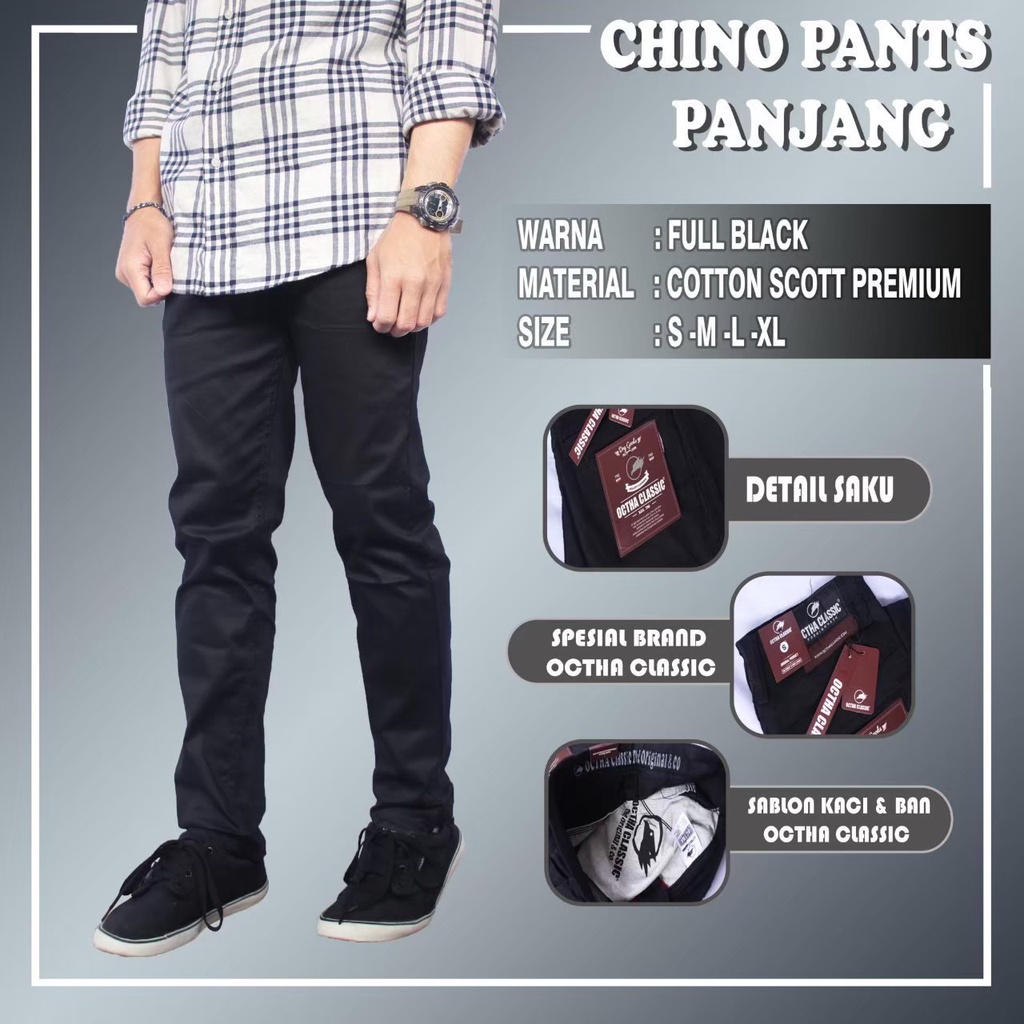 CELANA CHINO PRIA SLIM FIT PANJANG KERJA KANTOR SANTAI CASUAL FORMAL