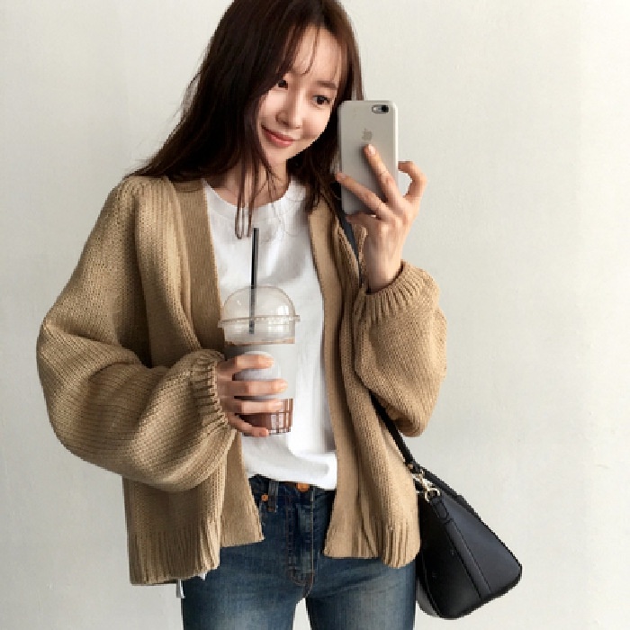 #Sisjuly# Mantel sweater kardigan rajutan pendek longgar baru untuk wanita pelajar perempuan
