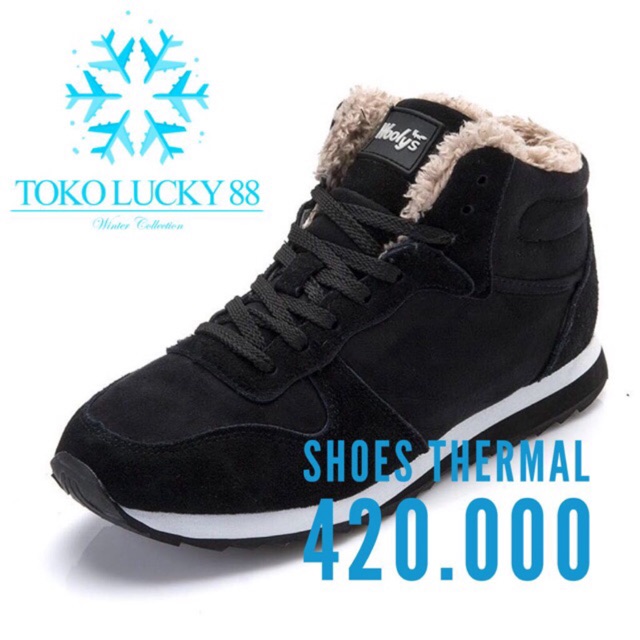 IMPORT Shoes Thermal Sepatu Winter Thermal Boots Bulu Musim Dingin