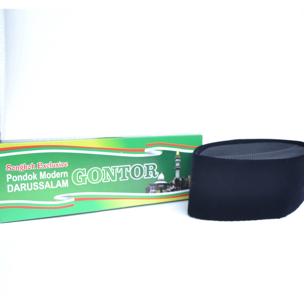 Songkok Peci Gontor Full AC Hitam Murah Beluru Halus Kopiah Santri Gontor