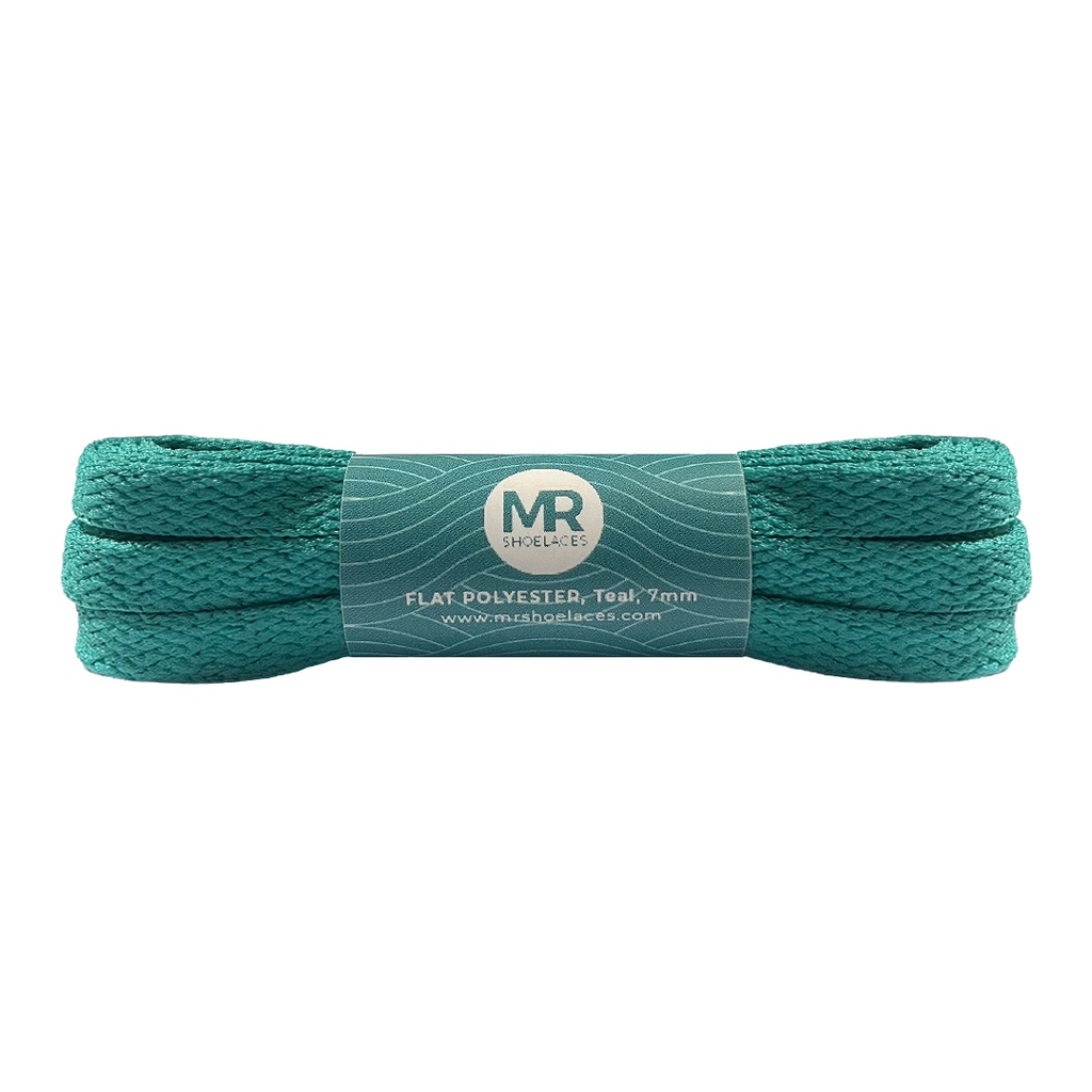 Original MR Shoelaces FP52 Teal (Biru Kehijauan) Tali Sepatu Polyester Pipih Flat 7mm 80cm 90cm 100cm 120cm 130cm 150cm 180cm 200cm untuk Sneakers - Premium Shoelace Gepeng