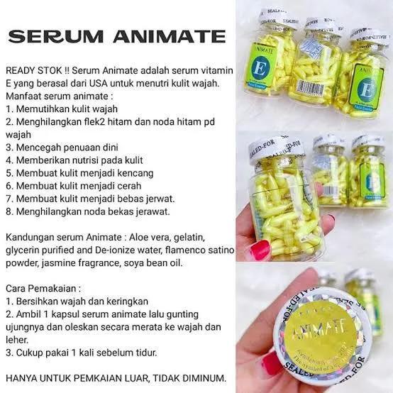 Animate Serum Wajah Isi 60 /Serum Animate Vitamin E Facial Essence