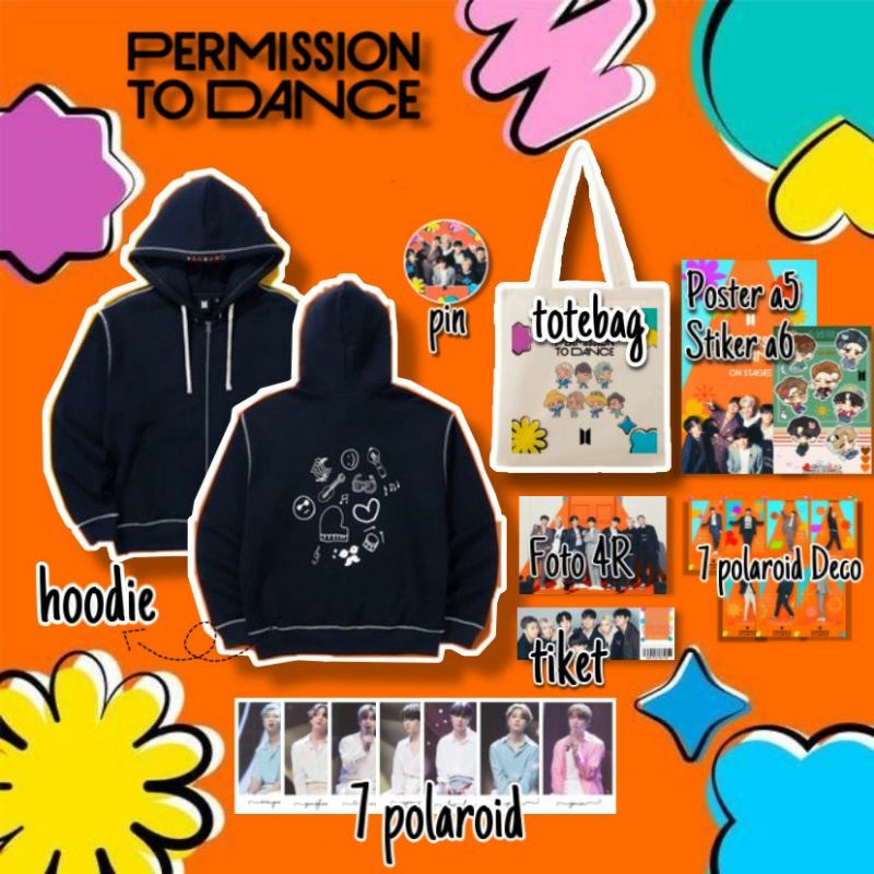 (COD)[PO] Hoodie BTS Permission to dance on stage/ Kaos BTS Permission/BTS/Army/hamperskpop.id