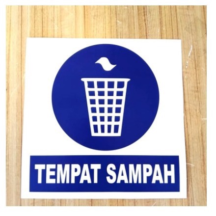 

SIGN STICKER / akrilik K3 RAMBU SAFETY TEMPAT SAMPAH UK 20X20CM - stiker