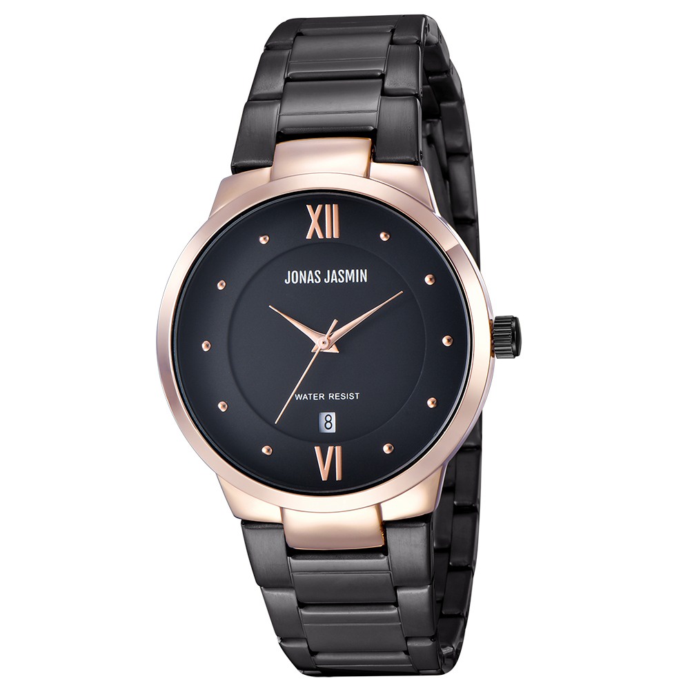 Jam Tangan Pria Jonas Jasmin JJ-3105 Original Rantai Body Bulat Tanggal Aktif