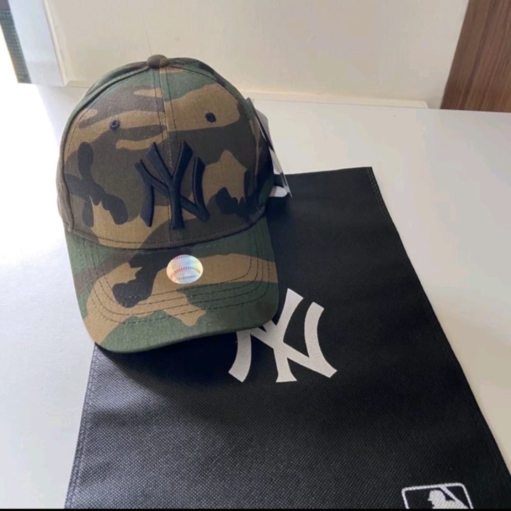 Trendy Fashion Topi Baseball NY MLB Motif Army Loreng Caps Camo Topi Unisex Bisa Bayar Ditempat
