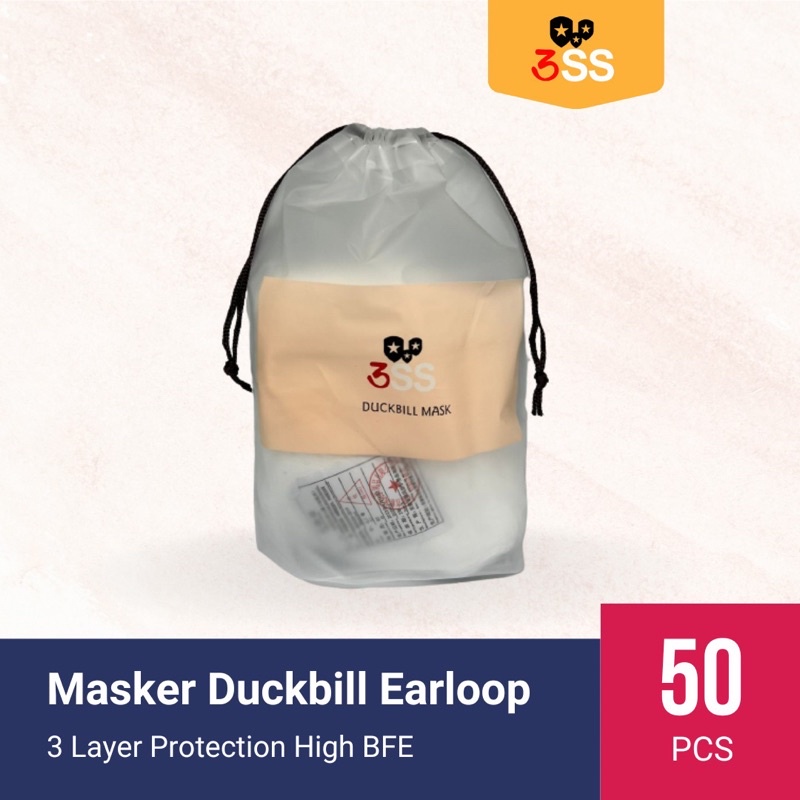 Duckbill Garis 3 Ply Isi 50 Pcs Per Box Murah