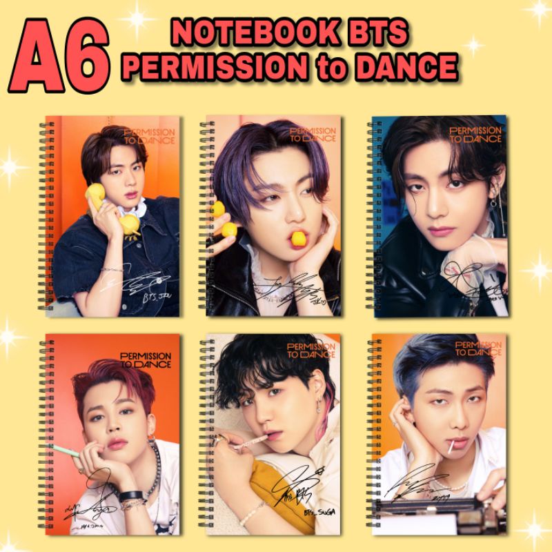 

[COD] NOTEBOOK A6 BTS PERMISSION TO DANCE CREAM BUTTER Taehyung Jungkook Jimin Buku Murah