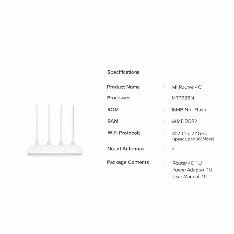 Xiaomi Mi Router 4C 300Mbps 4 Antena - R4M - White