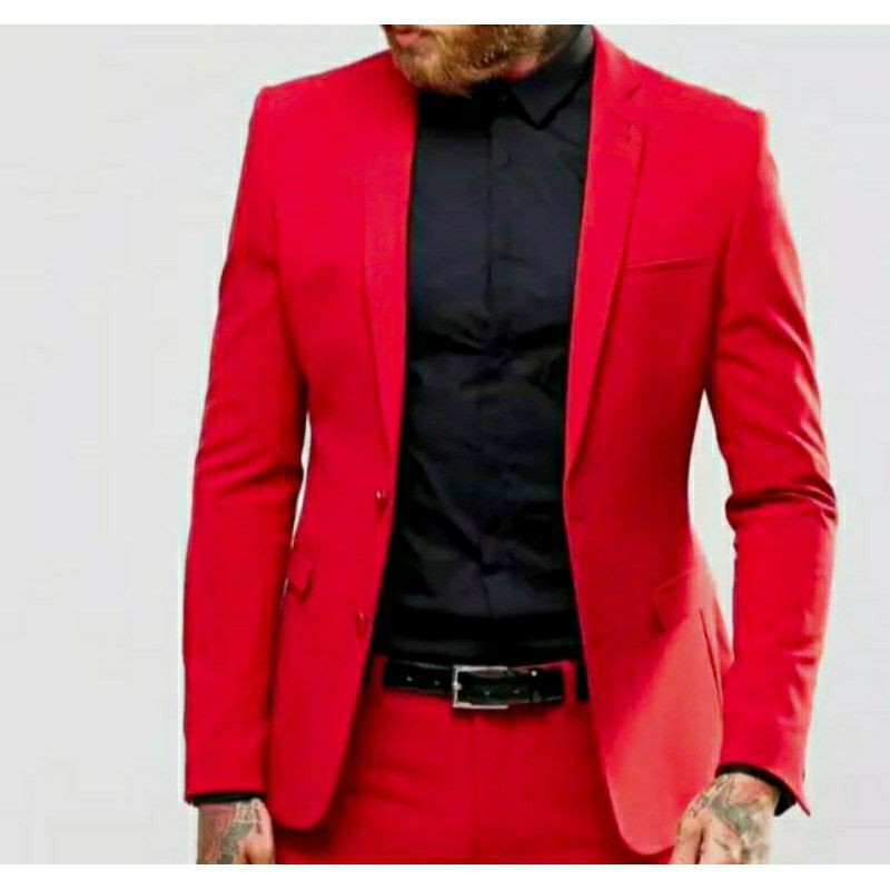 JAS RESM JAS PRIAI JAS NIKAH JAS WISUDA BLAZER PRIA  WARNA MERAH