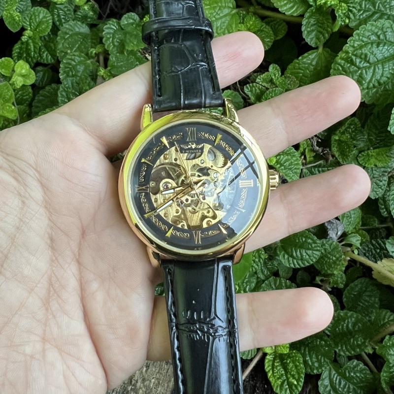 Jam Tangan Klasik Automatic Transparan Winner Kasual Mewah Kantoran