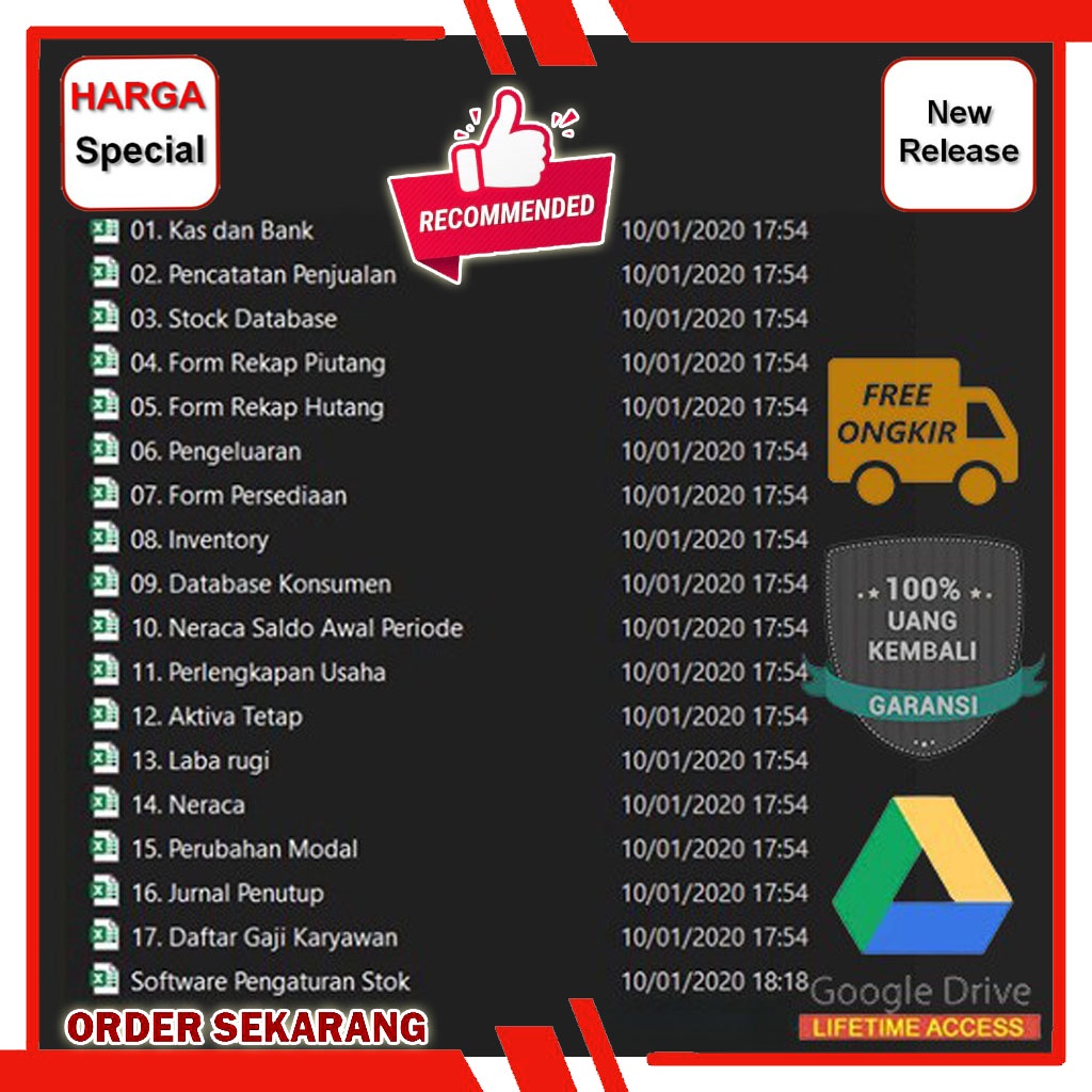 PROMO Template Excel Laporan Keuangan Pembukuan Usaha