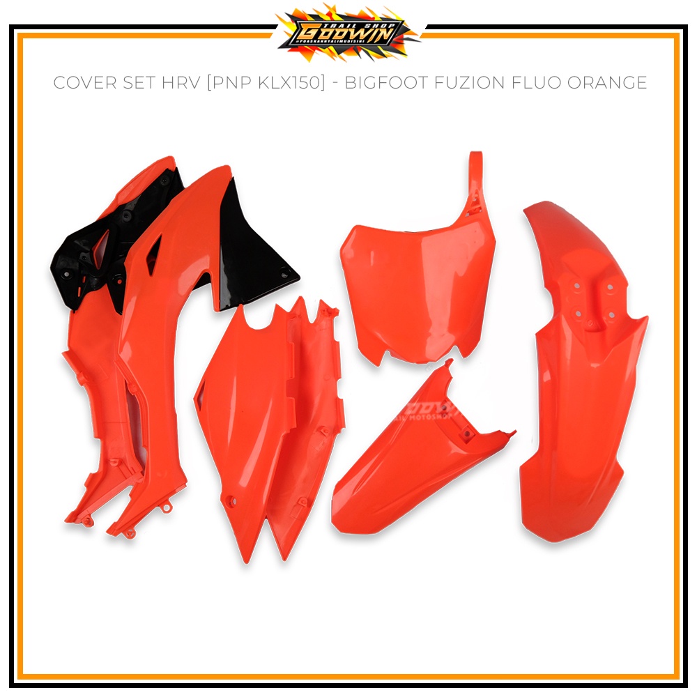 Cover Set Motor Trail Cover Bodyset PNP KLX 150 BIGFOOT FUZION Fluo Yellow Fluo Orange