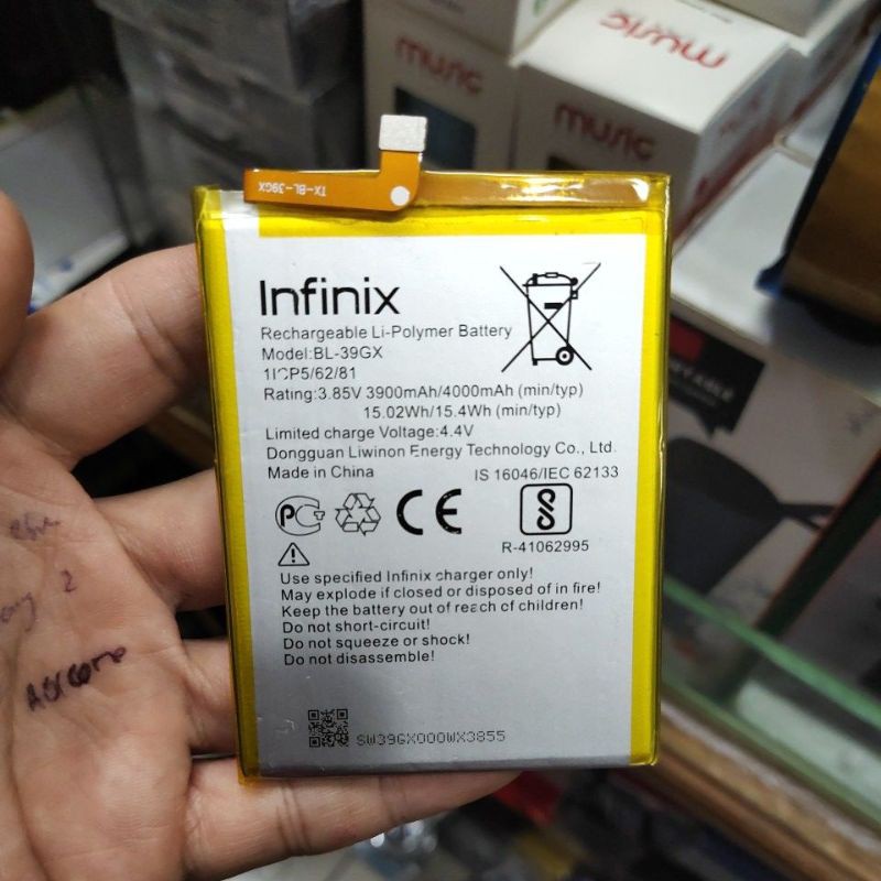 INFINIX X5514 / X5515 / BL-30VX , BL-39GX / HOT S3 , BL-39LX / X652 / X653 , x557 hot 4 max lite BL-39AX BL39AX baterai battery battle