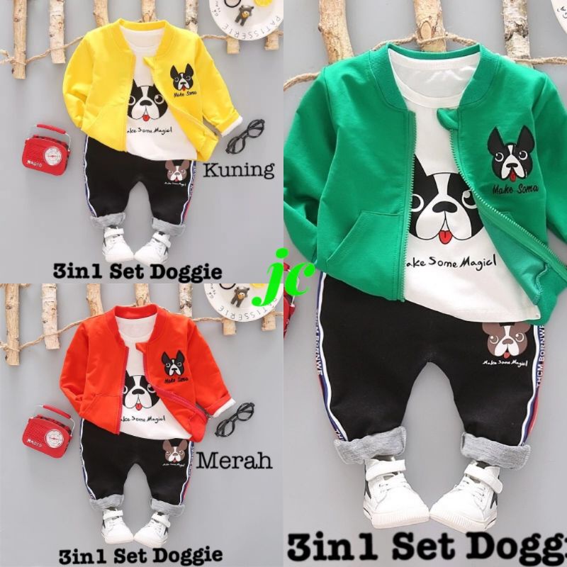 JCK - Set Doggie / Stelan Sweater Anak Model Terbaru / Set Fashion Anak