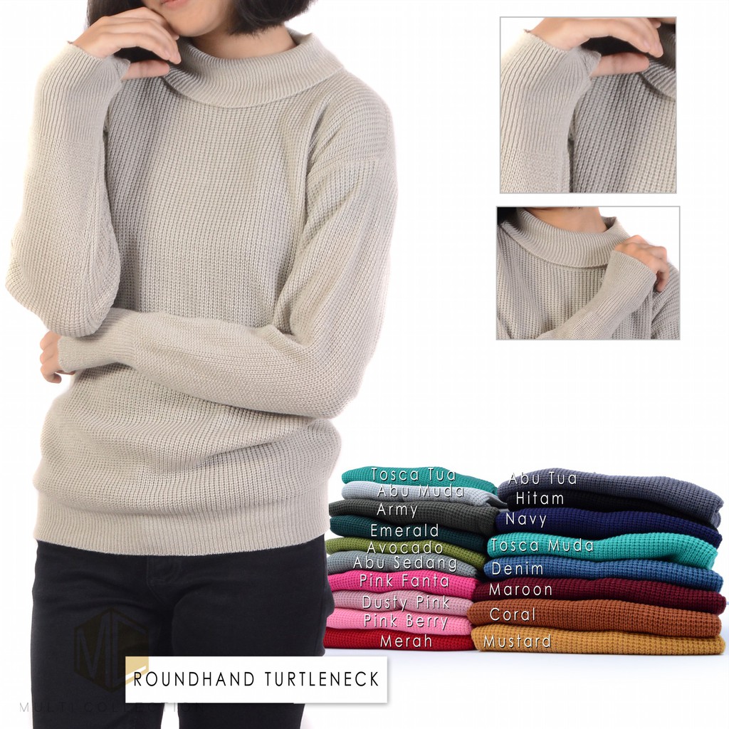 ROUNDHAND TURTLENECK  MCRD Baju Rajut  Turtleneck  