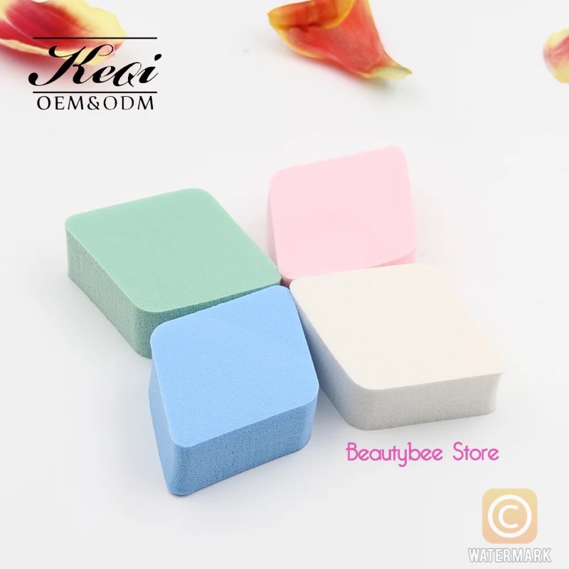 PUFF MAKE UP / BEAUTY SPONGE KEQI ISI 4 WARNA + CASE