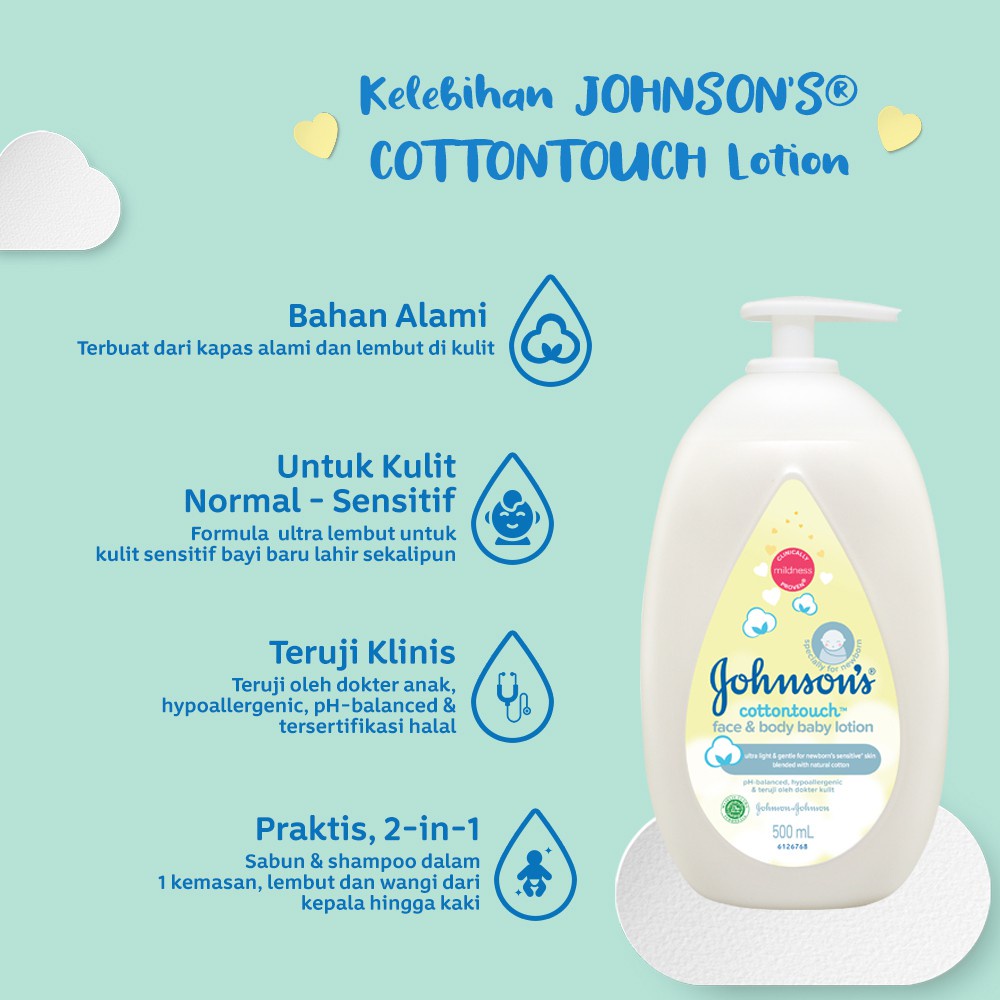 Johnson's Cotton Touch Face &amp; Body Baby Lotion 500ml