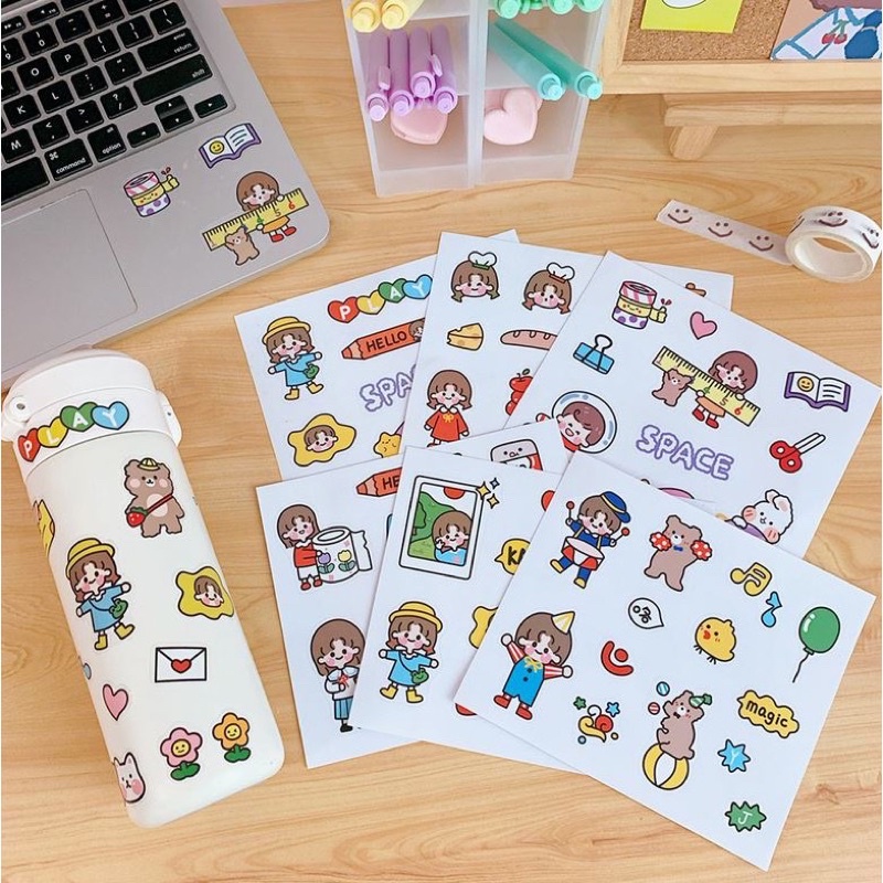 STIKER GIRL CUTE KAWAII STICKER HP BUJO