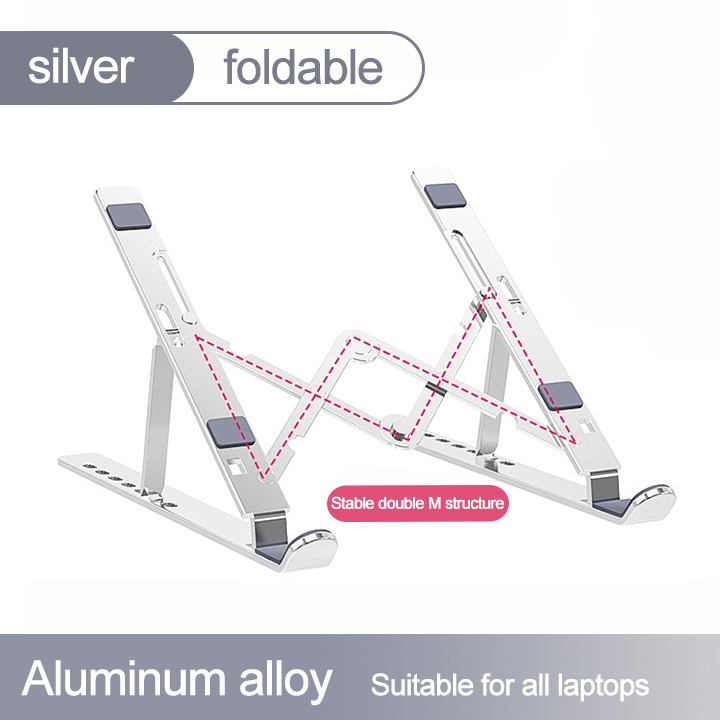 Laptop stand Portable Dudukan Laptop Aluminium Alloy Holder Laptop Lipat