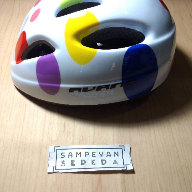  Helm  Sepeda  Anak  Avand Putih  Motif Polkadot Shopee Indonesia