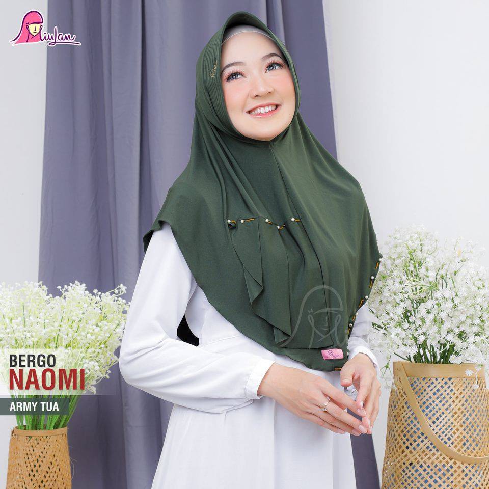 BERGO NAOMI MIULAN HIJAB-Army tua