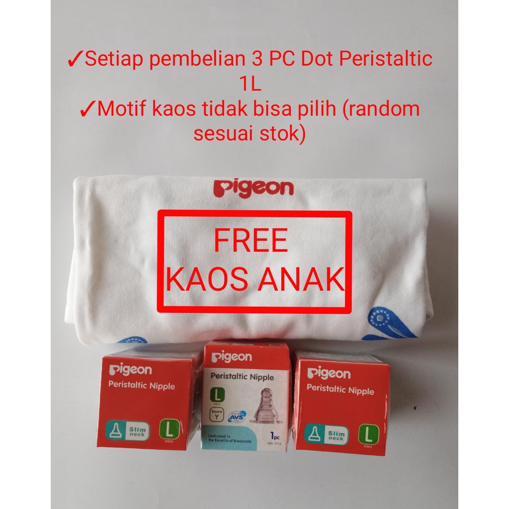 PIGEON SLIM NECK PERISTATIC NIPPLE 1L / DOT PIGEON ISI 1L FREE KAOS