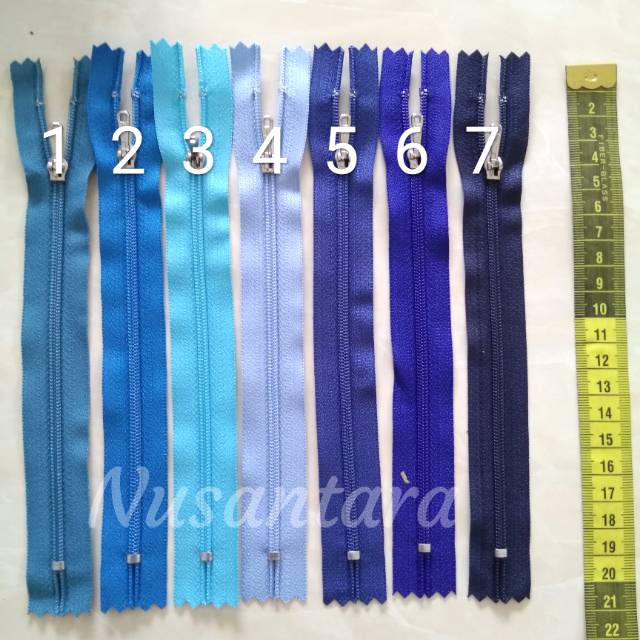 Resleting /Risleting /Zipper YKK 7&quot; / 17,5cm satuan blue series