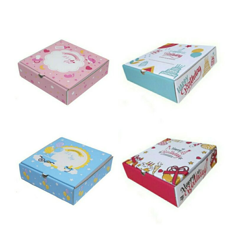 

Box Kardus Uk 24x24x7cm seri Ulang Tahun/Happy Birthday/Kado Bayi/Kado Ultah/Natal