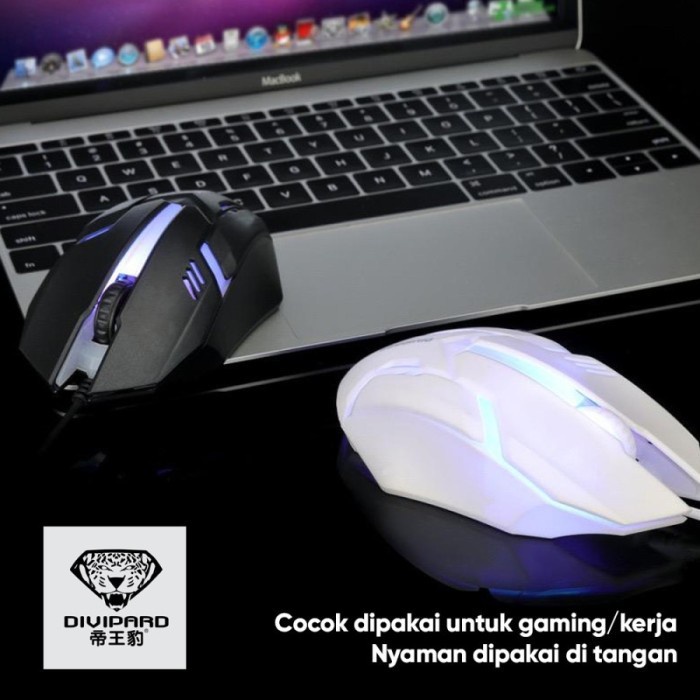 Divipard  Mouse Gaming Kabel USB Colorful Backlight Divipard OP20 1200 DPI