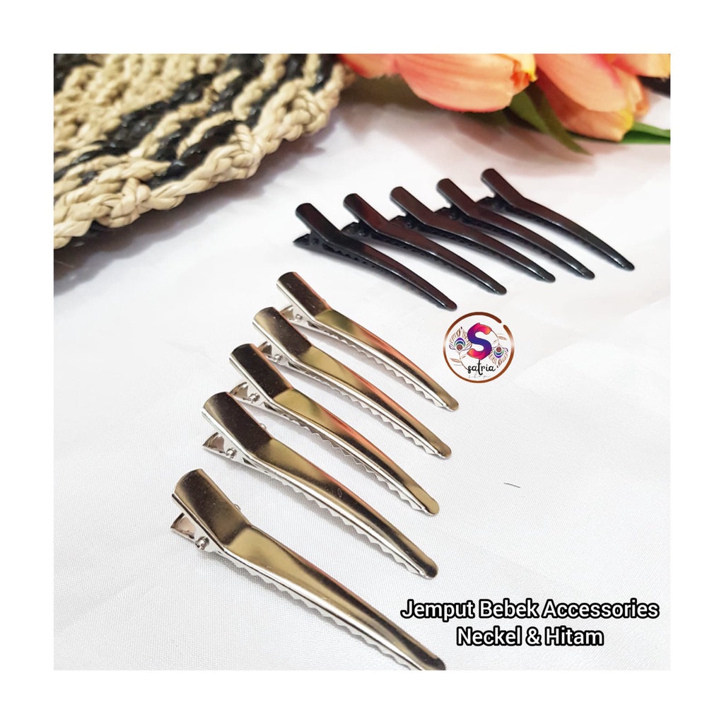 Jepit Bebek Polos Jepit Salon Accessories Rambut Warna Neckel Isi 100 PCS