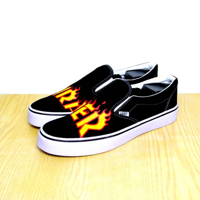 [GRADE ORIGINAL] Sepatu Vans Slip On Thrasher Hitam | Shopee Indonesia