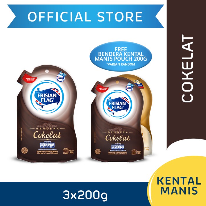 

Ee5041F10 Frisian Flag Bendera Kental Manis Cokelat Pouch 200G 3 Pcs Free Gift 6Gggdddv