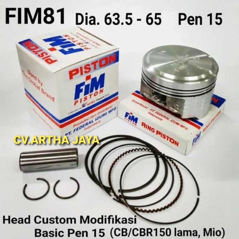 PISTON KIT FIM FIM81 CUSTOM DOME MENTAH ( 63,5 / 64 / 64,5 / 65 ) ( PEN 15 / PIN 15 )-3