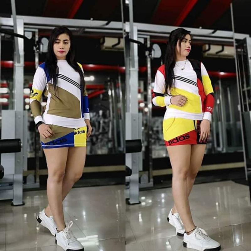 BAJU SENAM MURAH SXB SPORT ADIDAS AGILE ELEGANT MINI SKIRT AND LONG SLEEVE
