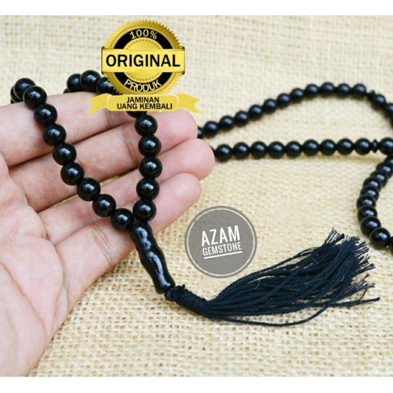 TASBIH BATU BLACK  ONYX ORIGINAL/ 99 BUTIR