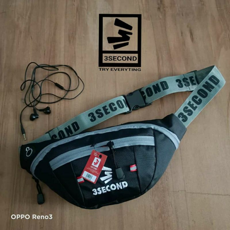 WAISTBAG PRIA 3SECOND THREE SECOND TAS SELEMPANG TAS PINGGANG PRIA DISTRO MURAH