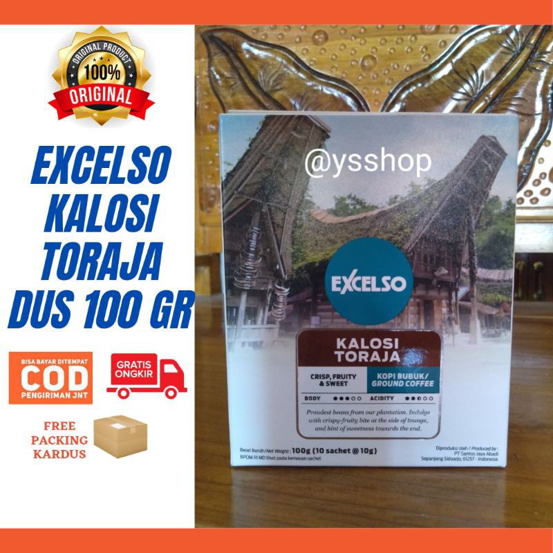 

Kopi Excelso Kalosi Toraja Bubuk Dus 100 gram