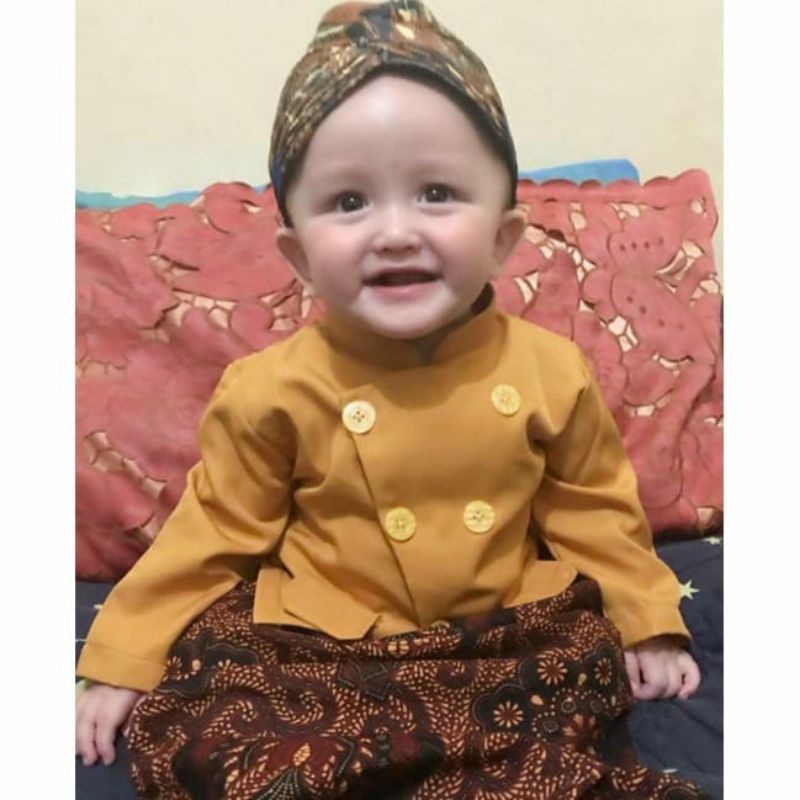 Termurah‼️Baju Beskap Bayi Laki Laki - Setelan baju adat anak laki laki  - Setelan Baju jawa anak laki laki  | beskap anak | lurik anak // baju adat anak // tedak siten