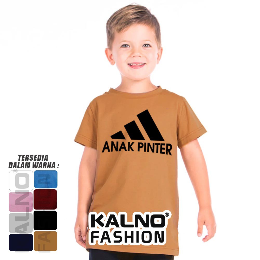 Baju Anak cowok / cewek sablon anak pinter 173 - baju anak umr 1-7 thn Bahan Katun polyester