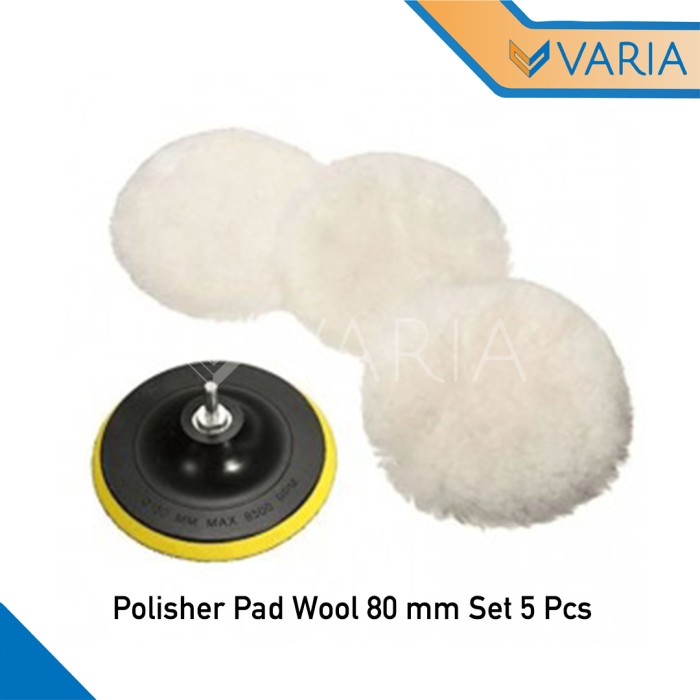 Pad Poles Wol Wax Buffer Body Mobil 80 mm Set 5 Pcs Polisher 345IA